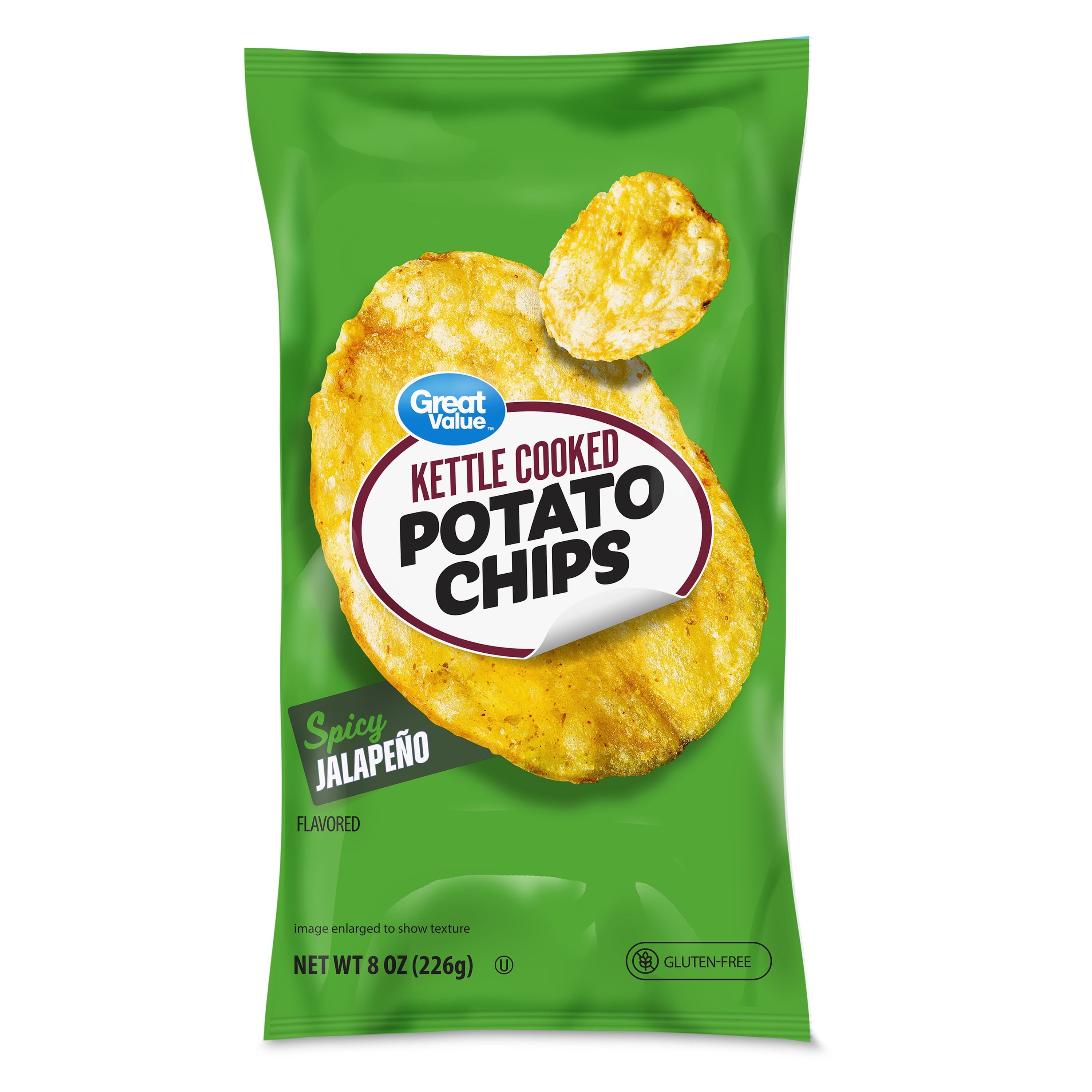 Kettle Cooked Spicy Jalapeno Potato Chips 8 Oz Great Value