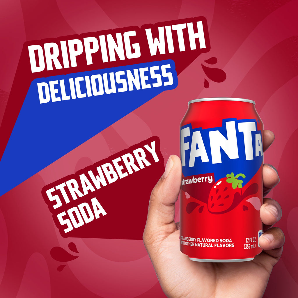 Fanta Strawberry Soda Pop Fridge Pack Cans 12 Fl Oz 12 Pack