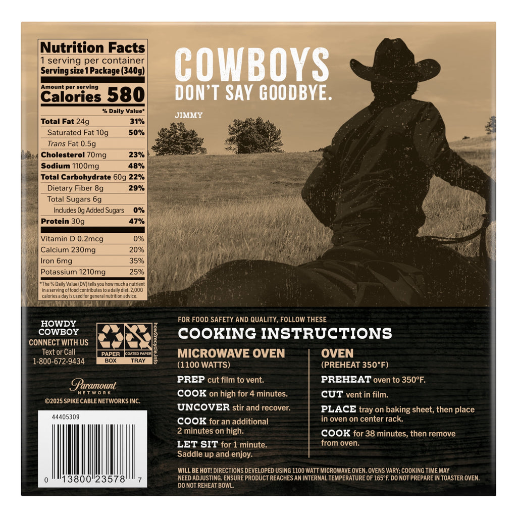 Yellowstone Beef Chili With Beans Frozen Meal 12 Oz
