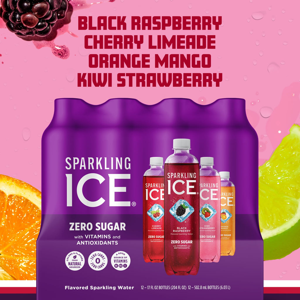 Sparkling Ice Purple Variety Pack Flavored Sparkling Water 17 fl oz 12 Count
