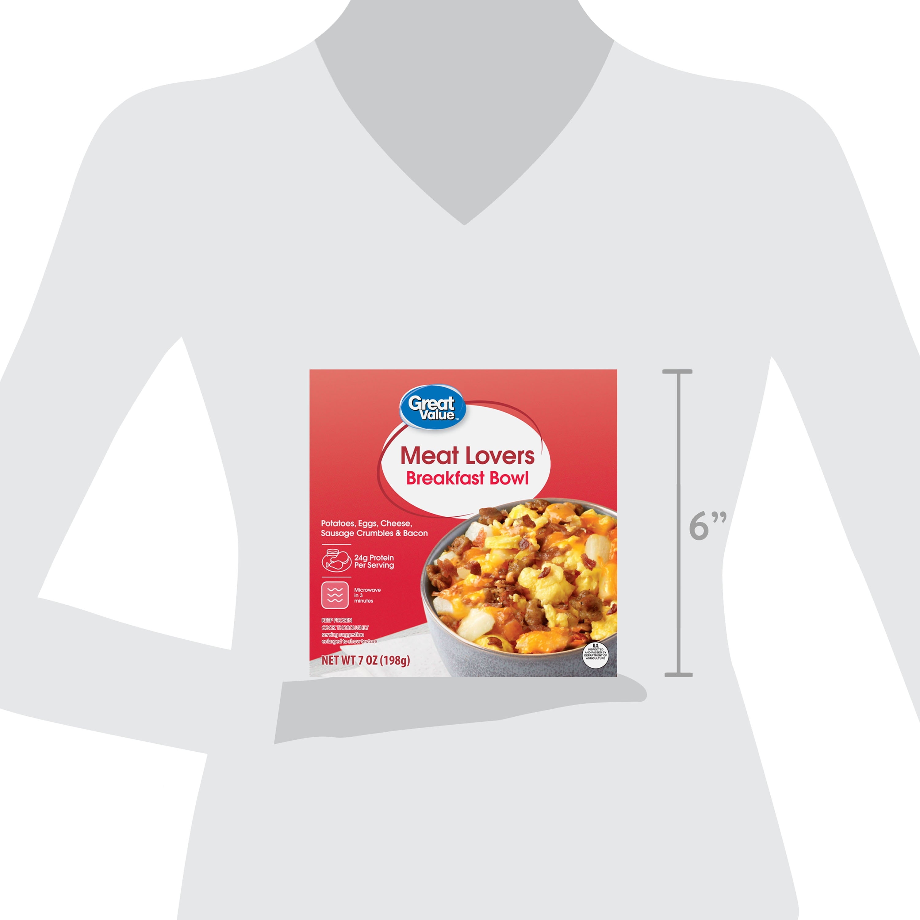 Great Value Meat Lovers Breakfast Bowl 7 Oz Frozen