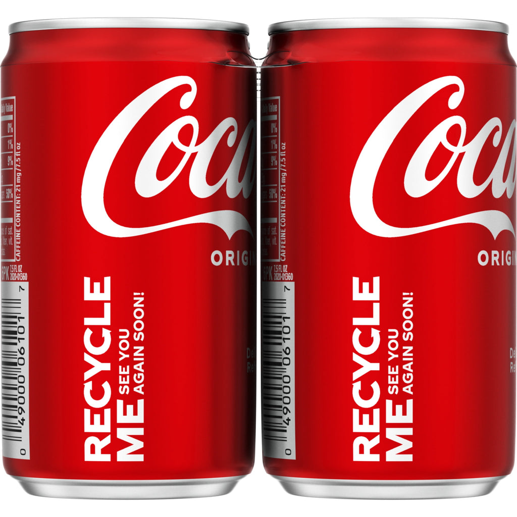 Soda Pop Mini Cans 7.5 Fl Oz 6 Pack Coca-Cola