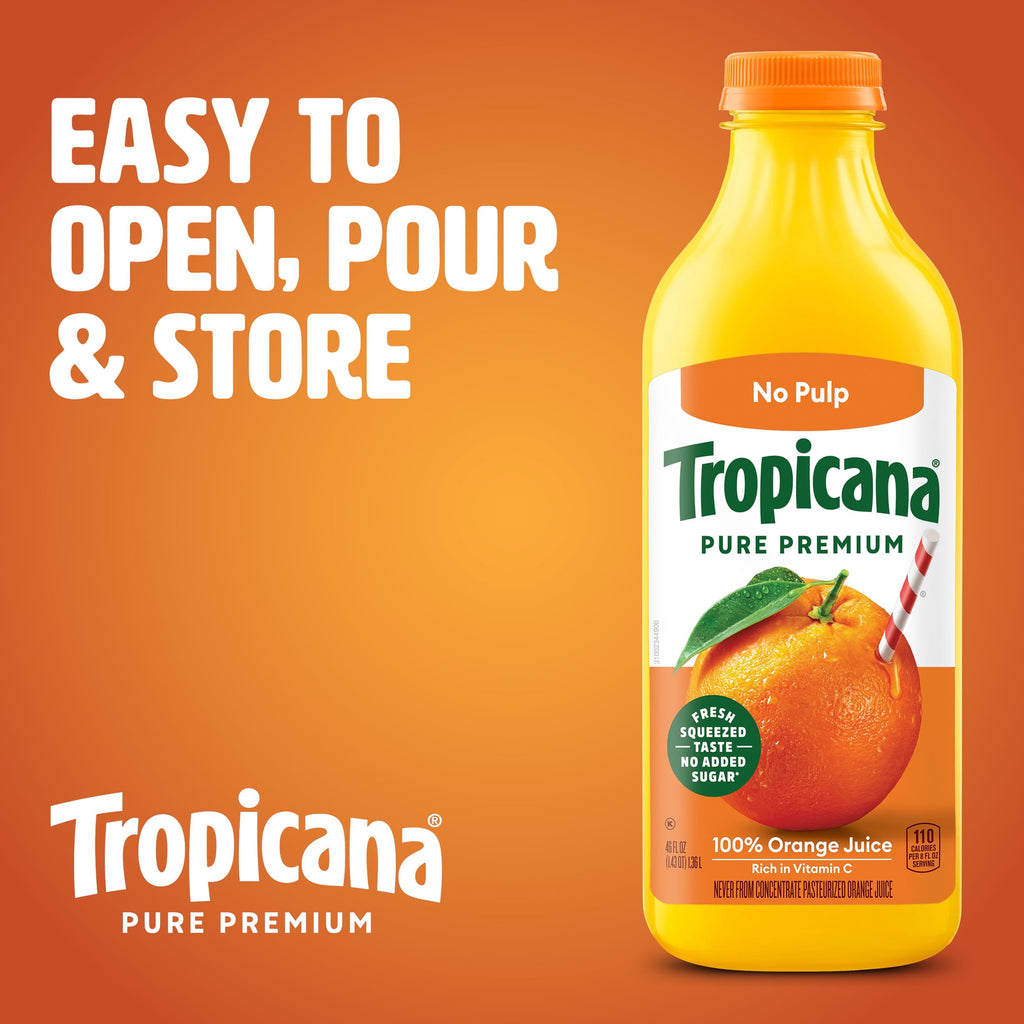 Tropicana Pure Premium 100% Orange Juice Original No Pulp 46 fl oz