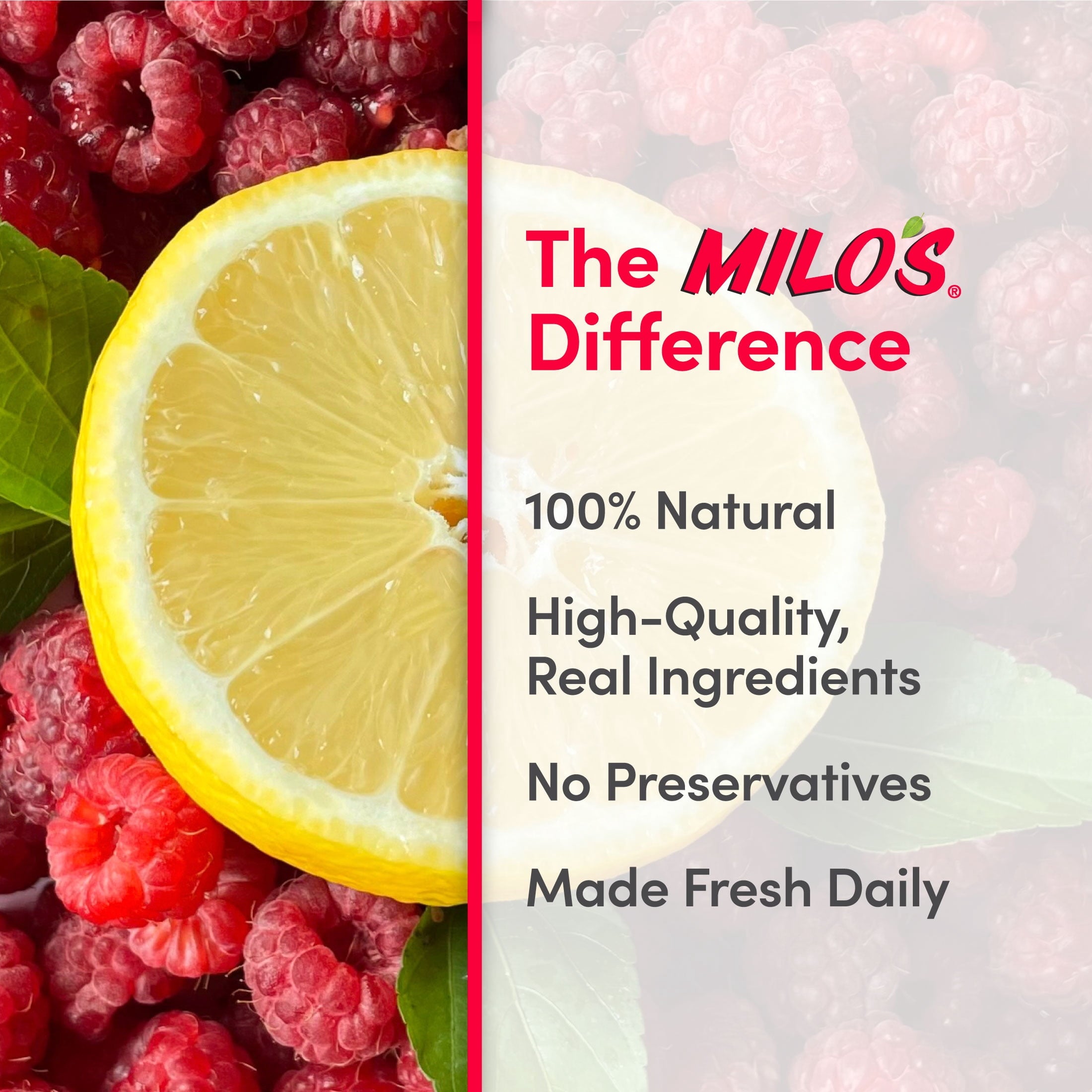 Milo's Raspberry Lemonade Refrigerated Juice Drink 128 fl oz Gallon