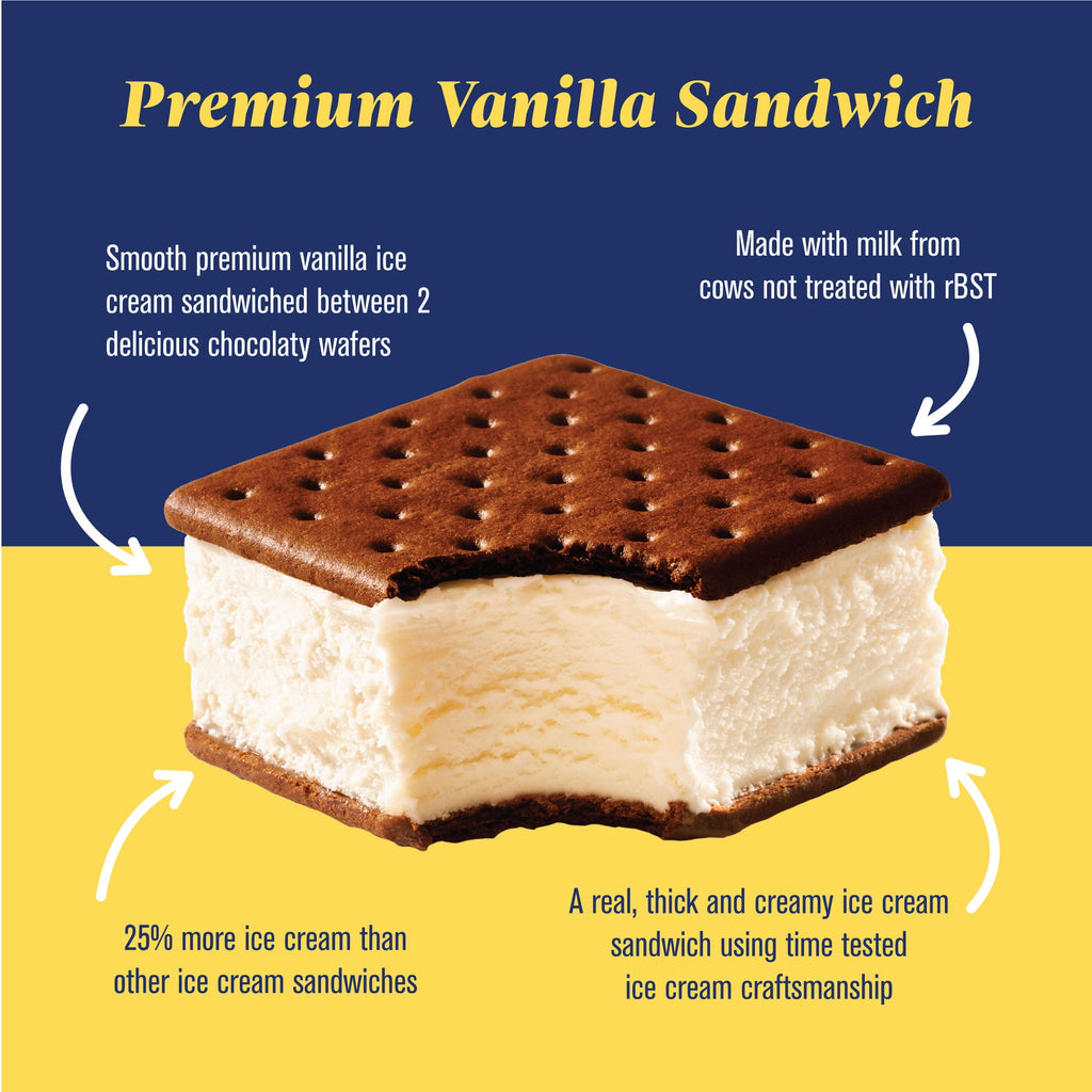 FatBoy Premium Vanilla Ice Cream Sandwiches 12 Count 60 Fl Oz