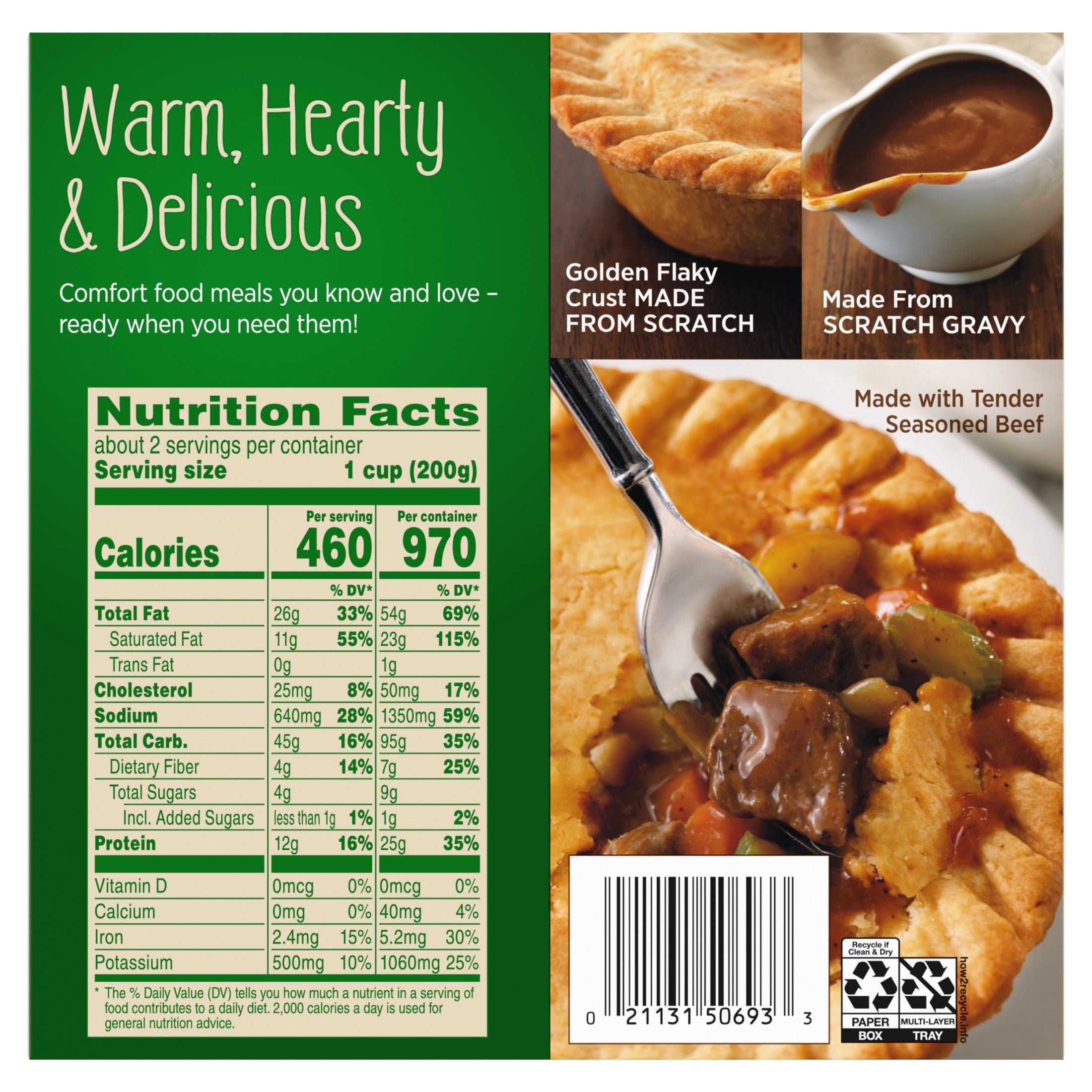 Marie Callender's Beef Pot Pie Frozen Meal 15 Oz