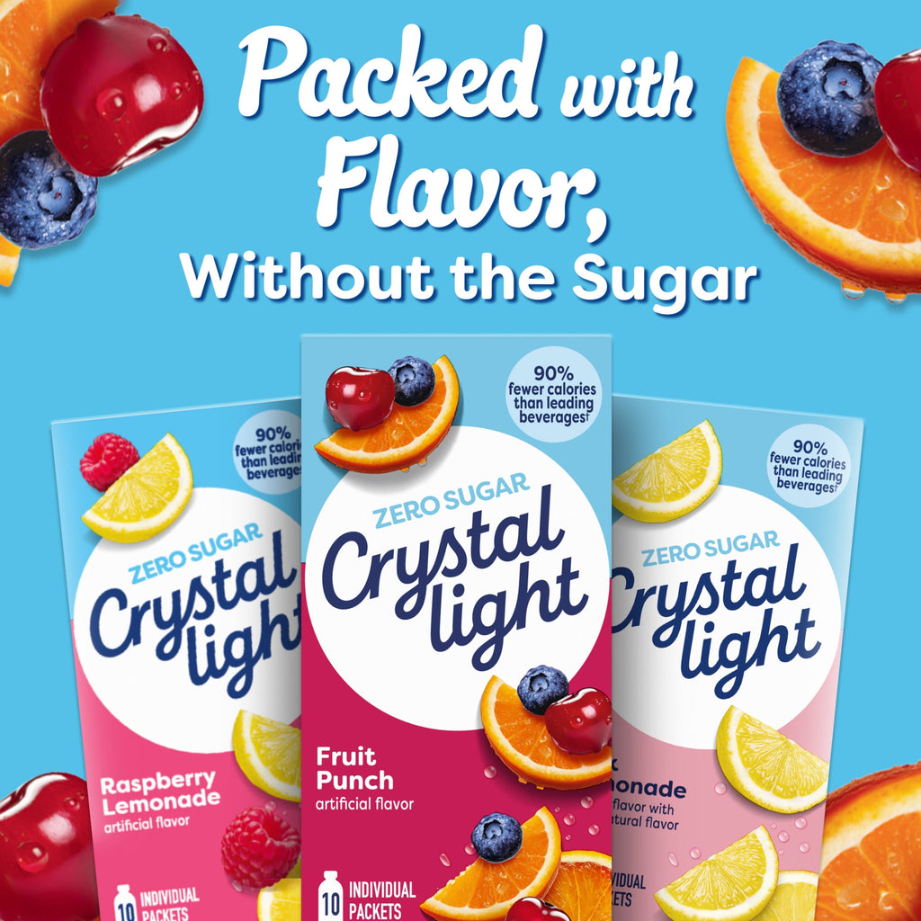 Crystal Light Sugar-Free Fruit Punch Drink Mix Packets 0.09 oz 10 Count