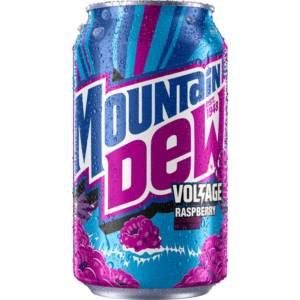Mountain Dew Voltage Raspberry Citrus Soda Pop Cans 12 Fl Oz 12 Pack