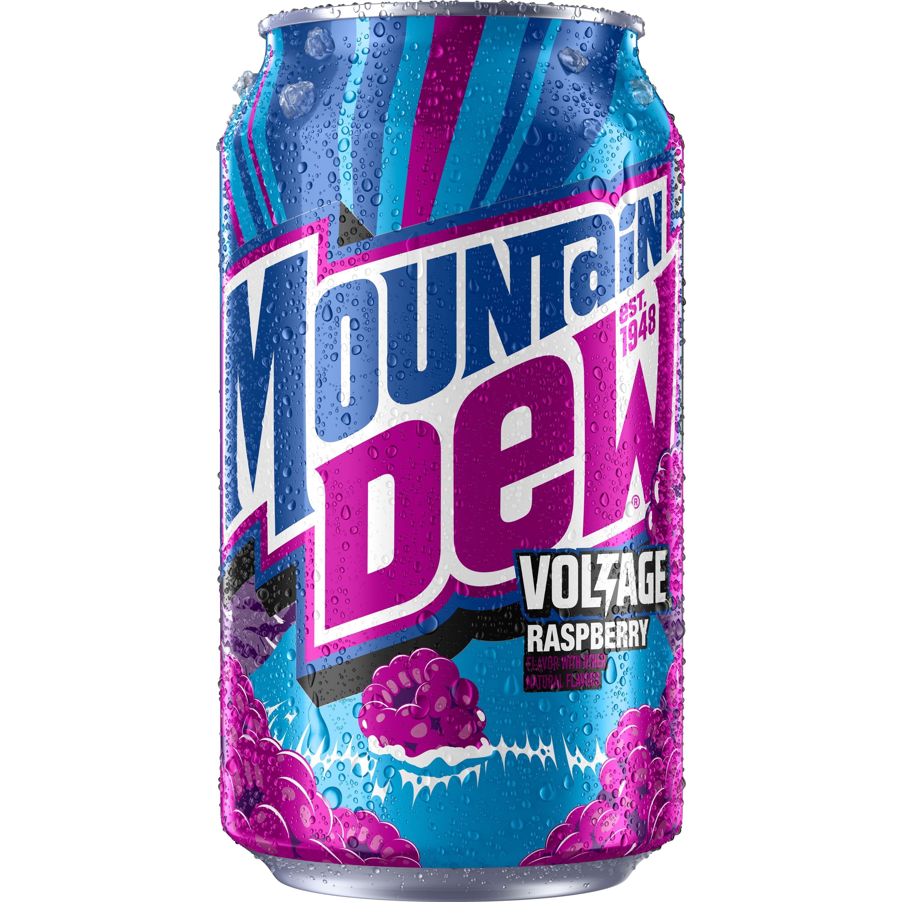 Mountain Dew Voltage Raspberry Citrus Soda Pop Cans 12 Fl Oz 12 Pack