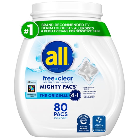all Free Clear Mighty Pacs Laundry Detergent 80 Count