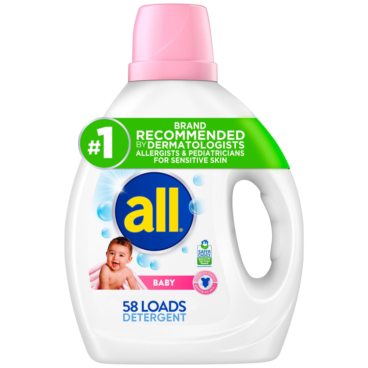 all Baby Liquid Laundry Detergent Hypoallergenic Gentle on Sensitive Skin 73 oz 58 Loads