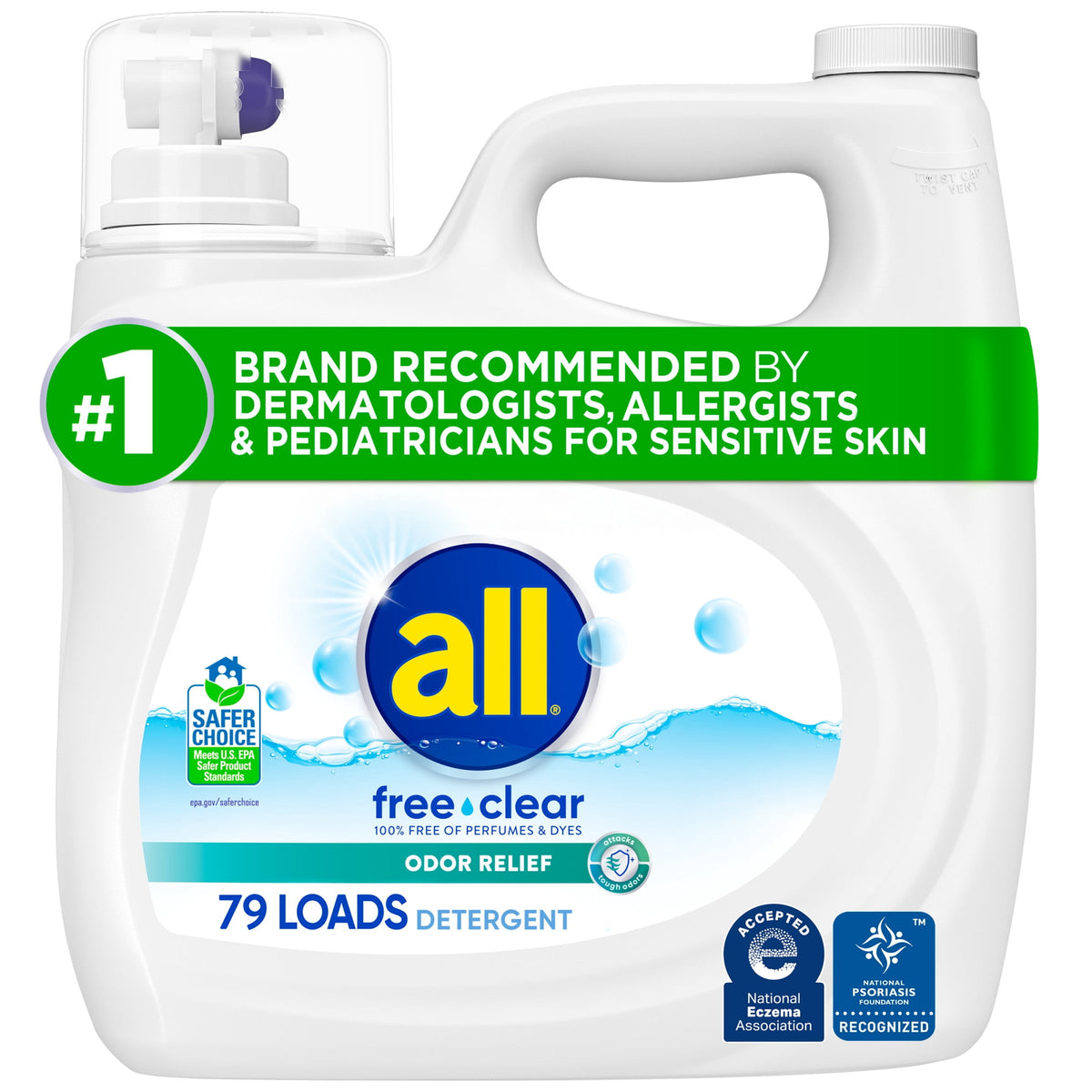 all Free Clear Odor Relief Liquid Laundry Detergent 118 fl oz 79 Loads