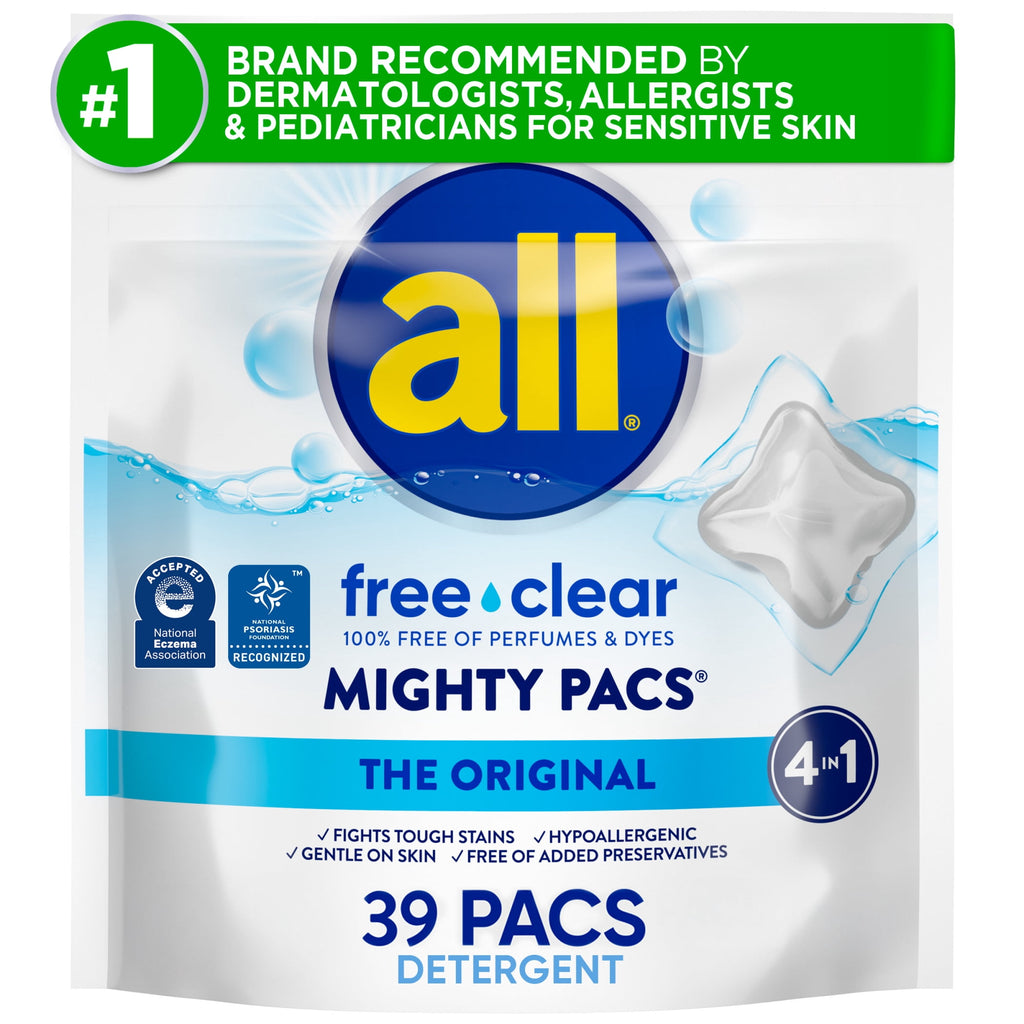 all free clear MIGHTY PACS The Original Laundry Detergent Pacs for Sensitive Skin 39 Count
