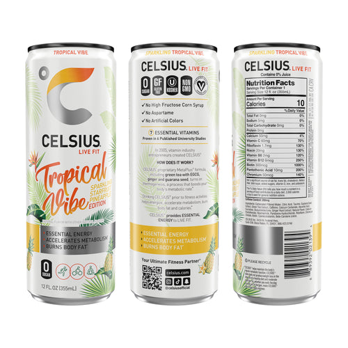 CELSIUS Sparkling Core Vibe Variety Pack Energy Drink 12 fl oz 12 Pack Cans