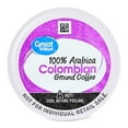Great Value 100% Arabica Colombian Medium Dark Roast Ground Coffee Pods 100 Count