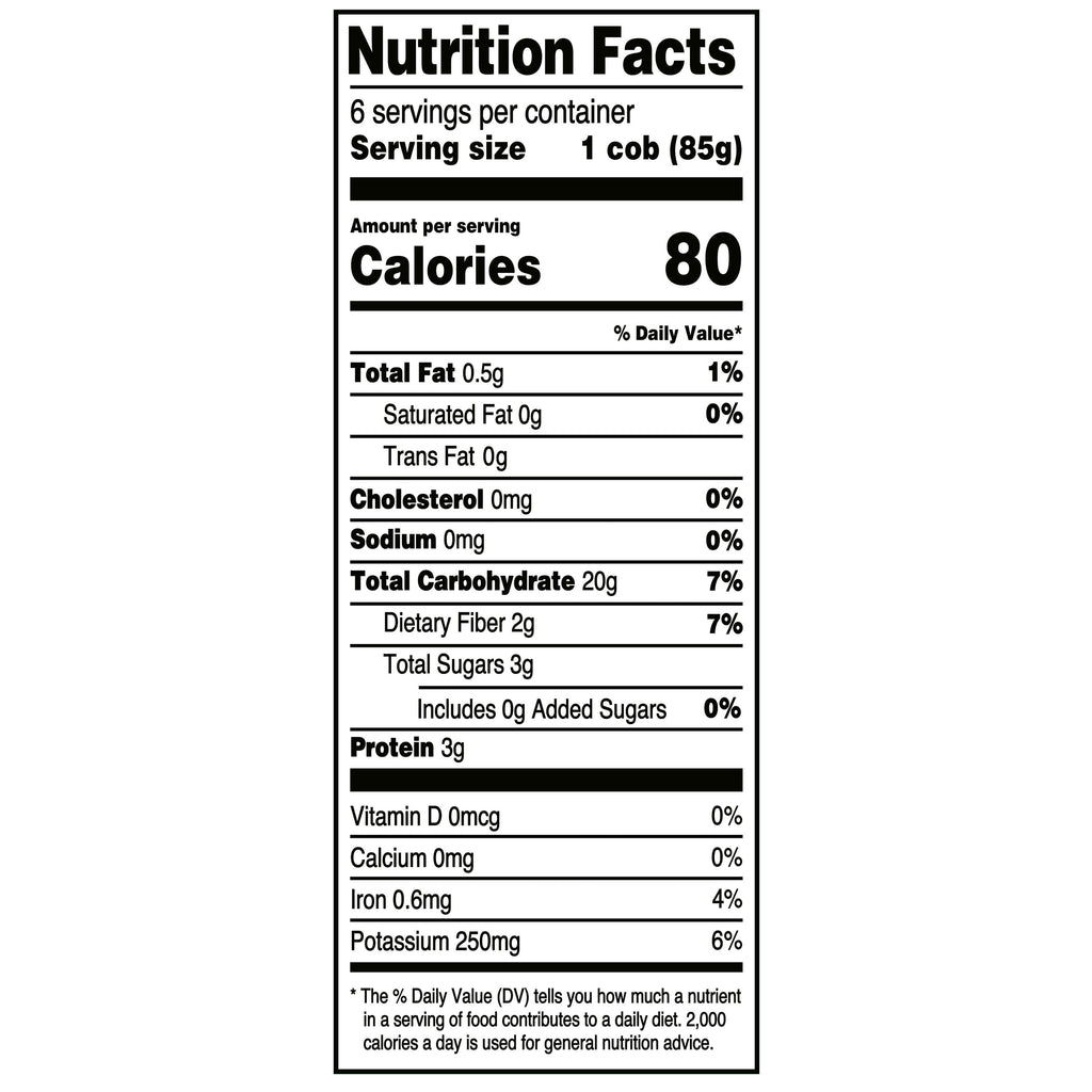 Great Value Sweet Corn On The Cob Frozen 6 Count 18 Oz