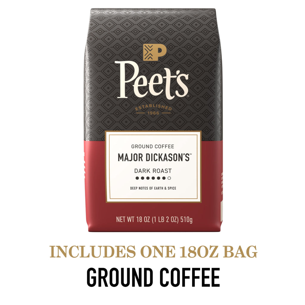 Peet's Major Dickason's Blend Naturally Caffeinated Dark Roast Ground Arabica Coffee 18 oz Bag