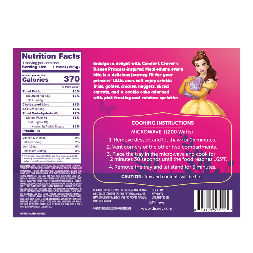 Comfort Cravers Disney Princess Chicken Nuggets Frozen Meal 8 Oz