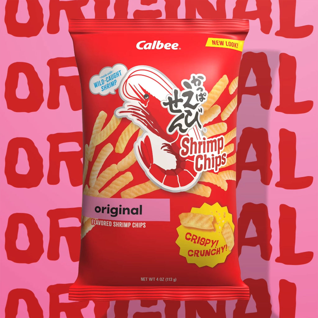 Original Flavor Baked Wheat Puffed Shrimp Chips 4 Oz Calbee