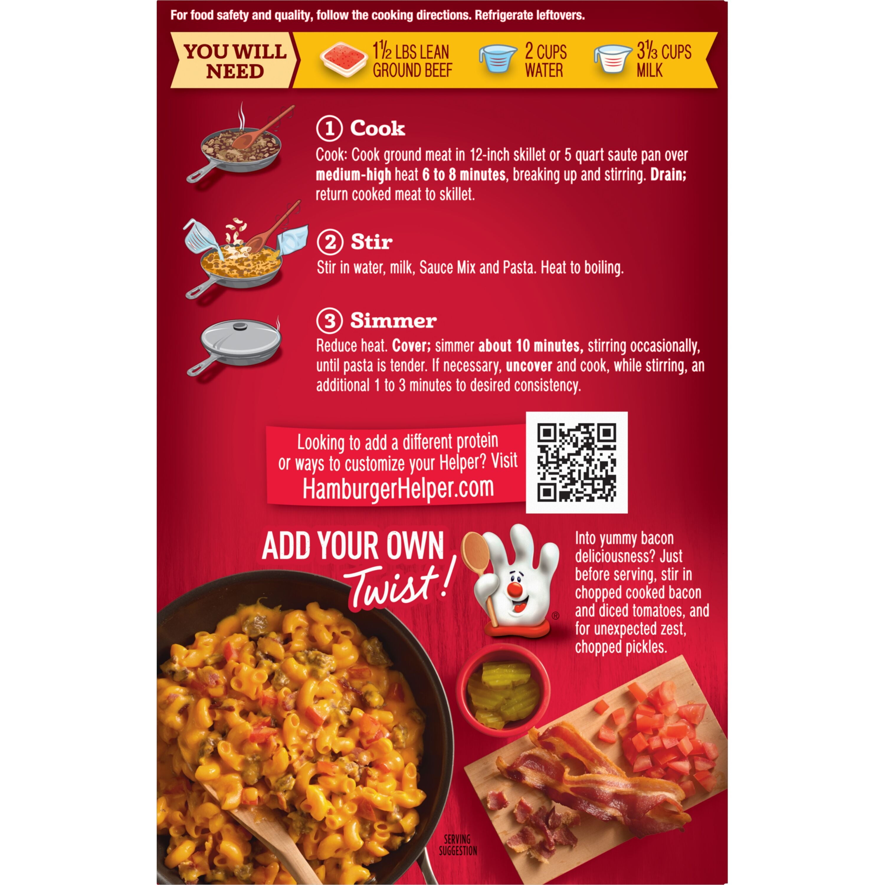 Hamburger Helper Double Cheeseburger Macaroni Value Size Box 9.6 Oz