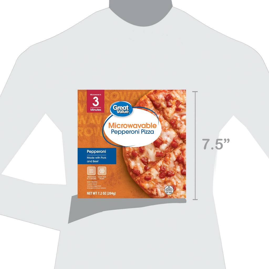 Great Value Thin Crust Pepperoni Frozen Pizza 7.2 Oz