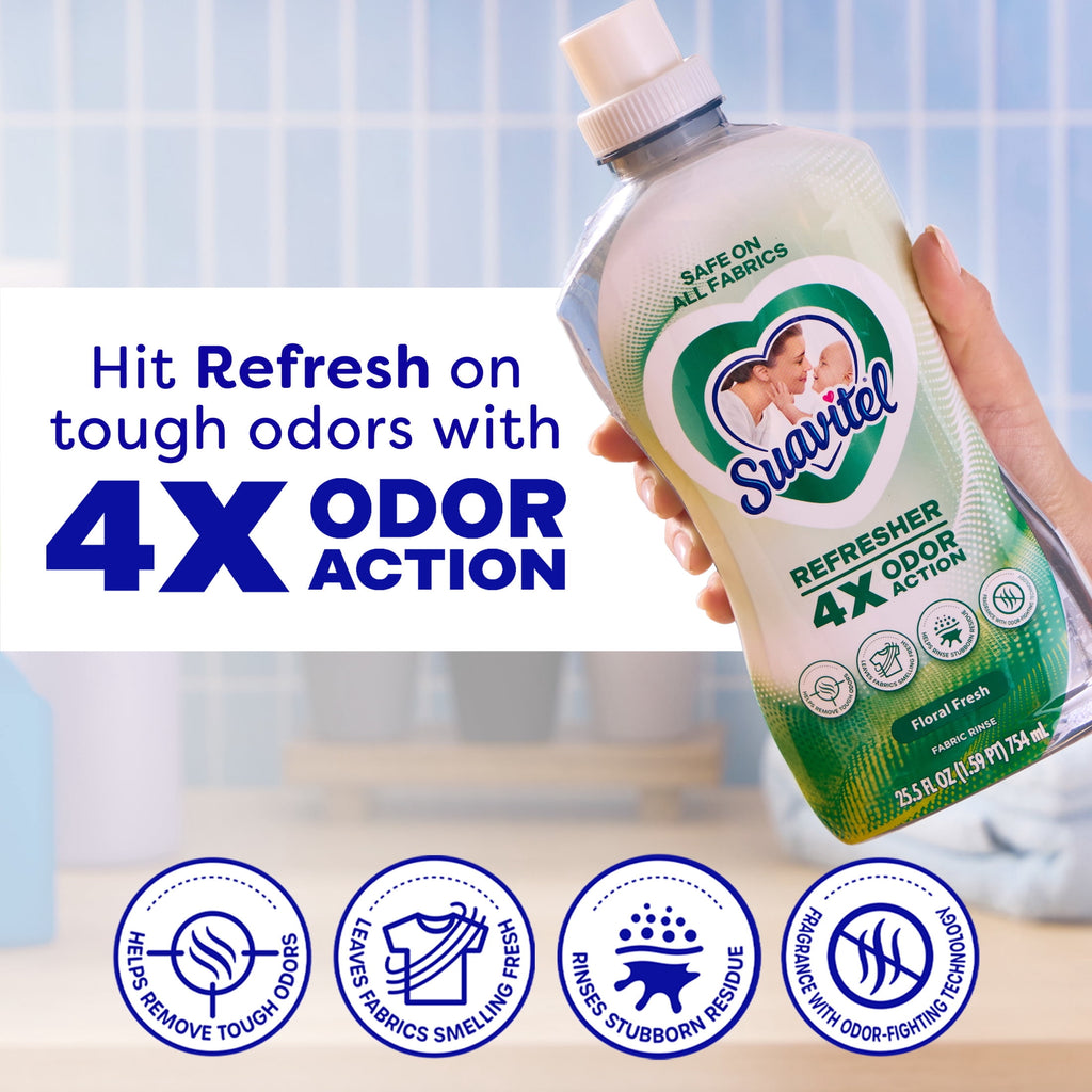 Suavitel Refresher Fabric Rinse Odor Eliminator Floral Fresh Scent 25.5 fl oz 13 Loads