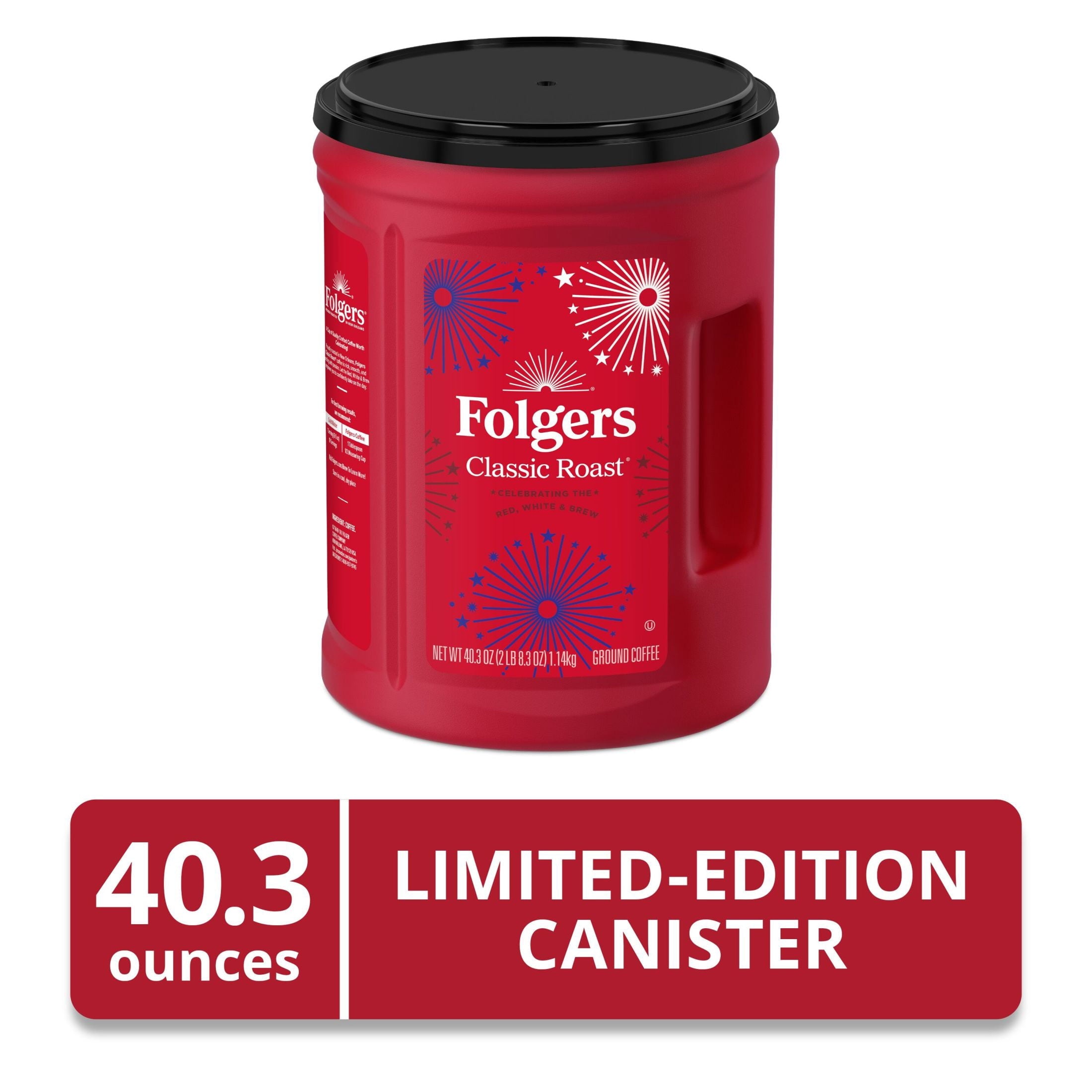 Folgers Classic Roast Medium Roast Ground Coffee 40.3 oz Canister