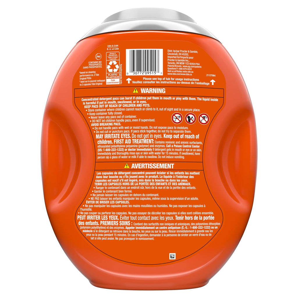 Tide Power PODS Laundry Detergent Pacs with Febreze Odor Eliminators Spring & Renewal 45 Count