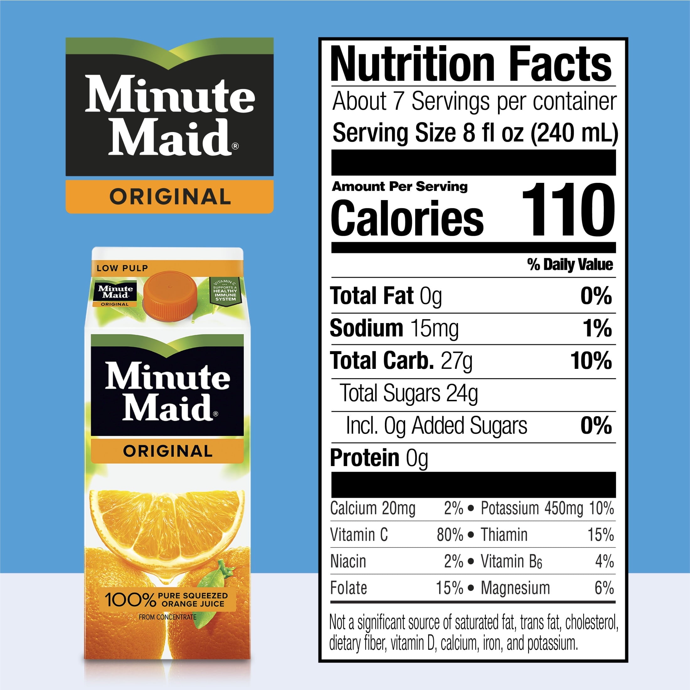 Minute Maid 100% Orange Juice Low Pulp Refrigerated 59 fl oz