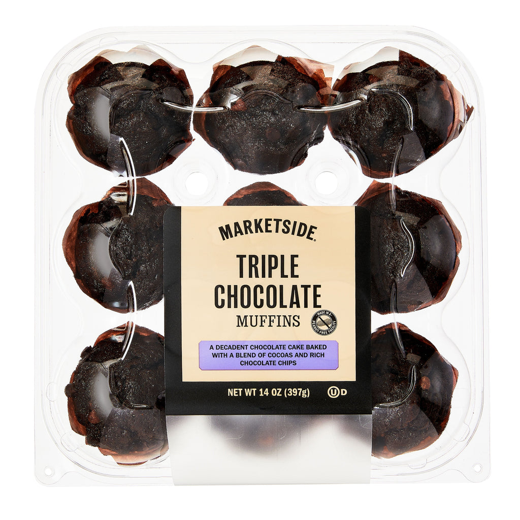 Triple Chocolate Baked Muffins 14 Oz 9 Count Marketside