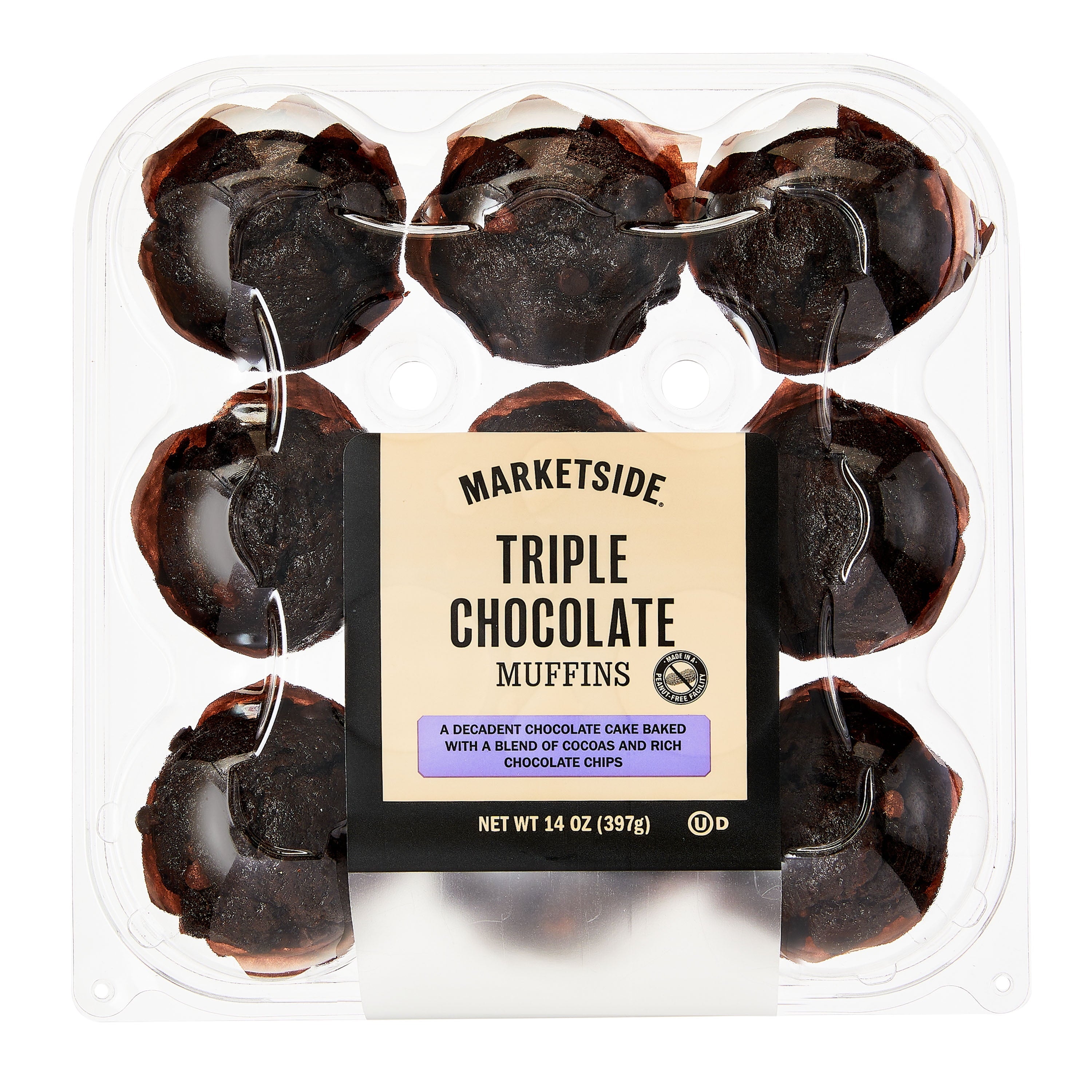 Triple Chocolate Baked Muffins 14 Oz 9 Count Marketside