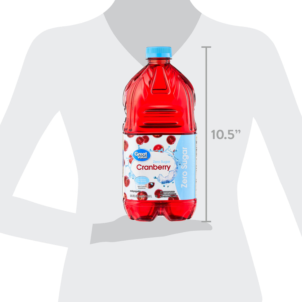 Great Value Zero-Sugar Cranberry Juice Cocktail 64 fl oz Bottle
