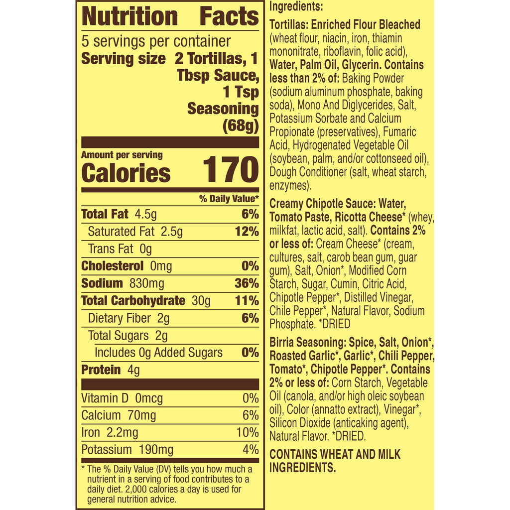 Birria Taco Kit Seasoning Sauce Soft Tortillas 12.1 Oz Old El Paso