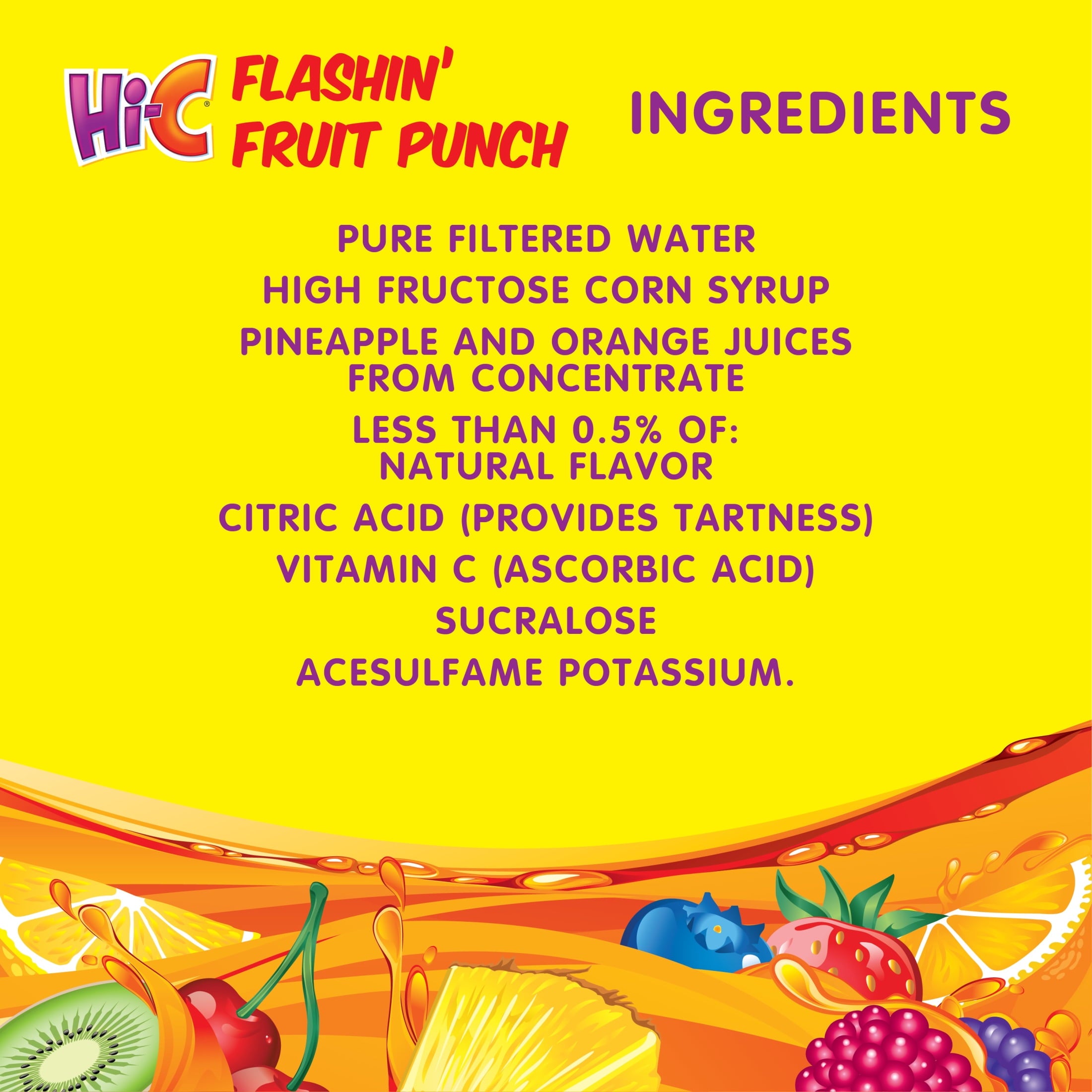 Hi-C Flashin' Fruit Punch Juice Drink 6 fl oz 8 Pack