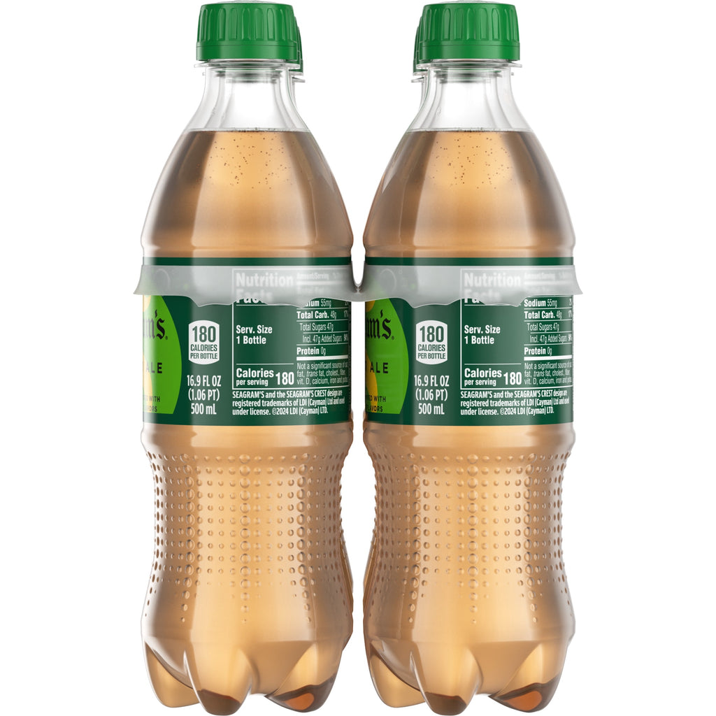 Seagram's Ginger Ale Soda Pop Bottles 16.9 Fl Oz 6 Pack