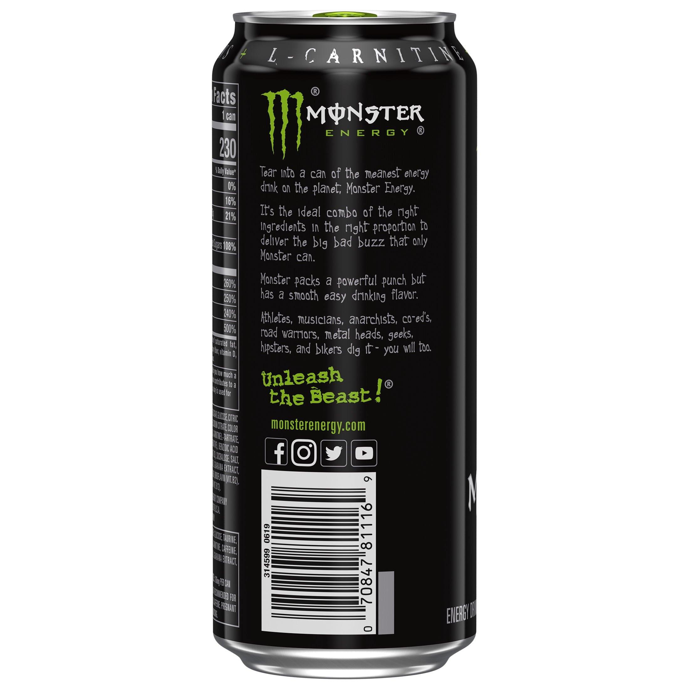 Monster Energy Original Energy Drink 16 fl oz 4 Pack Cans