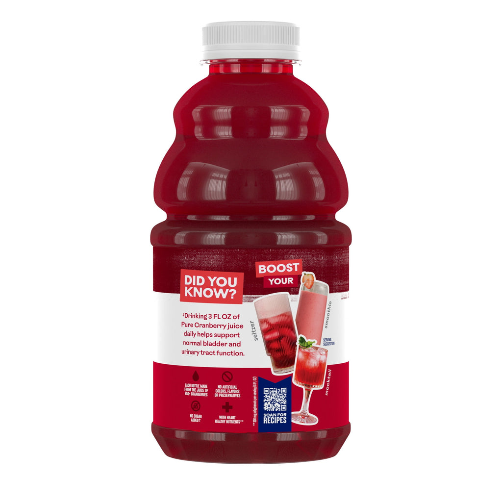 Ocean Spray Pure Unsweetened Cranberry 100% Juice 32 fl oz Bottle