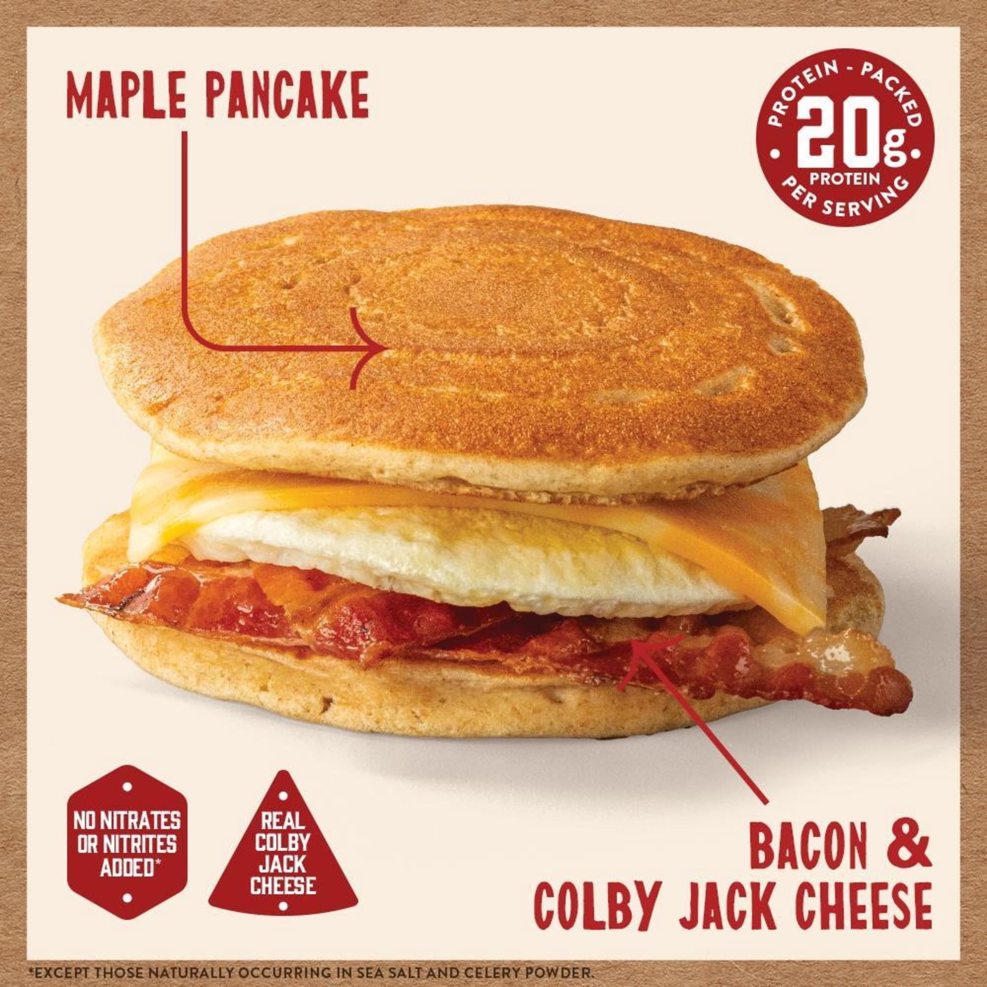 Kodiak Protein-Packed Frozen Breakfast Sandwiches Bacon and Colby Jack 2 Count 9.24 Oz