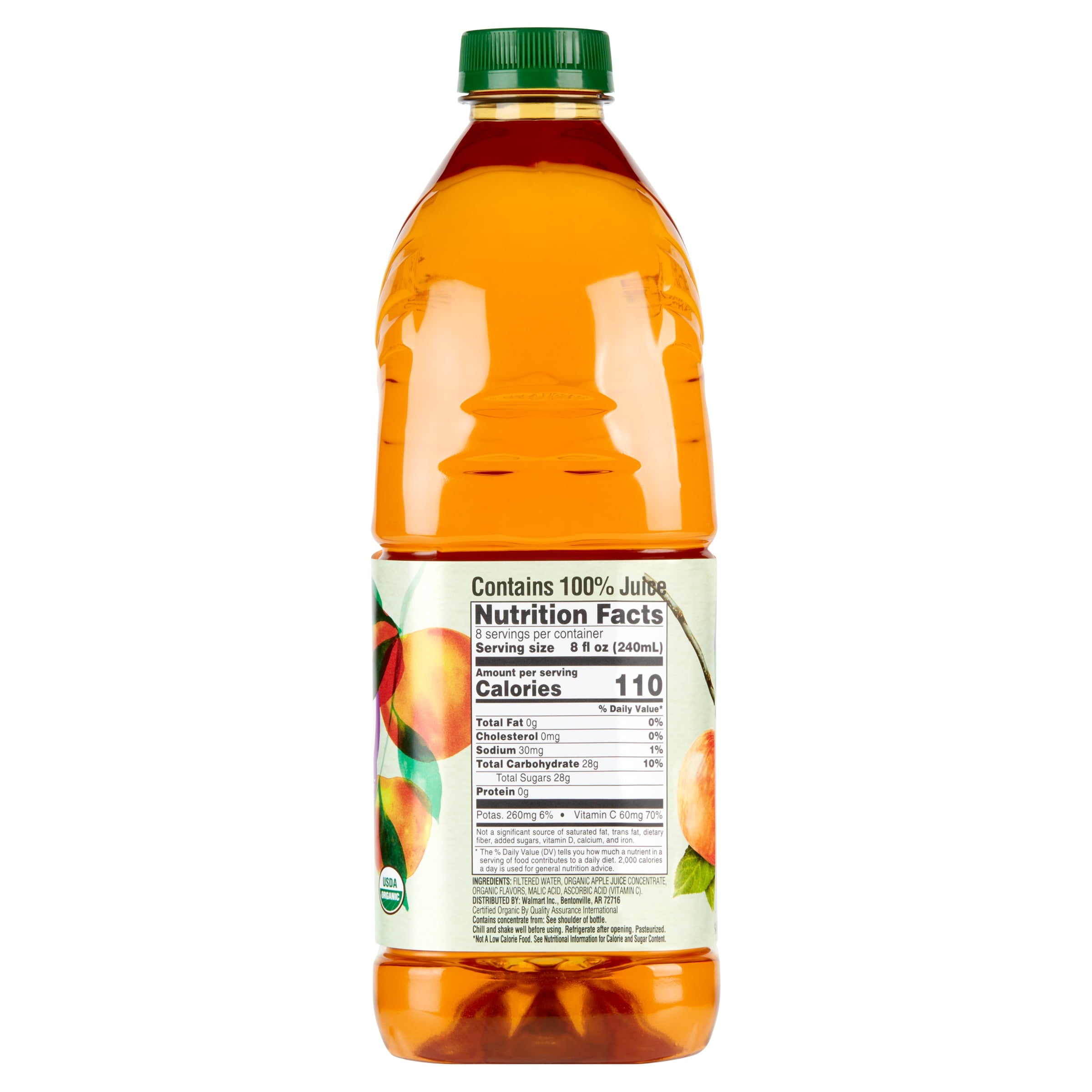 Great Value Organic Honeycrisp Style Apple Juice Pulp-Free 64 fl oz