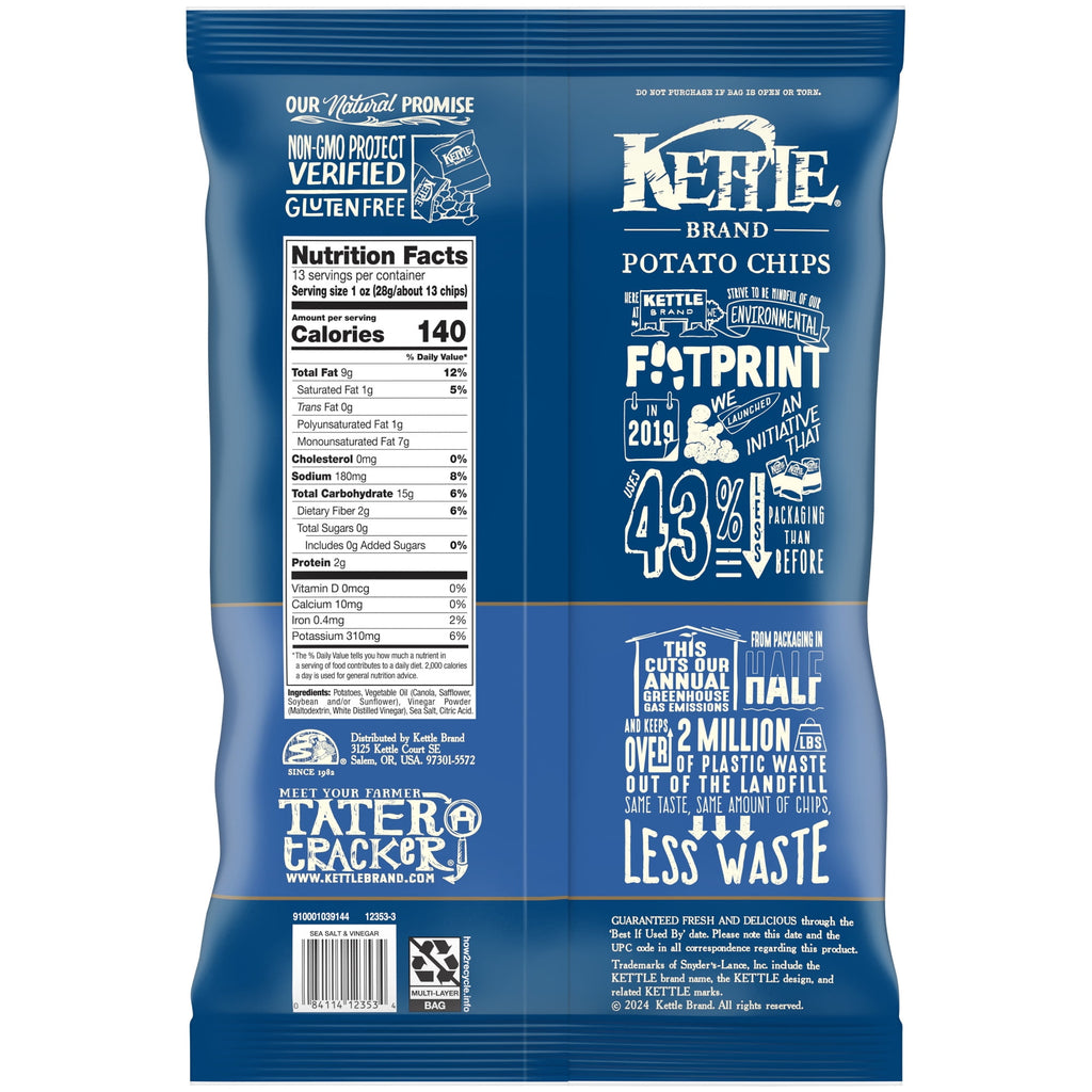 Sea Salt & Vinegar Kettle Chips Party Size 13 Oz Kettle Brand