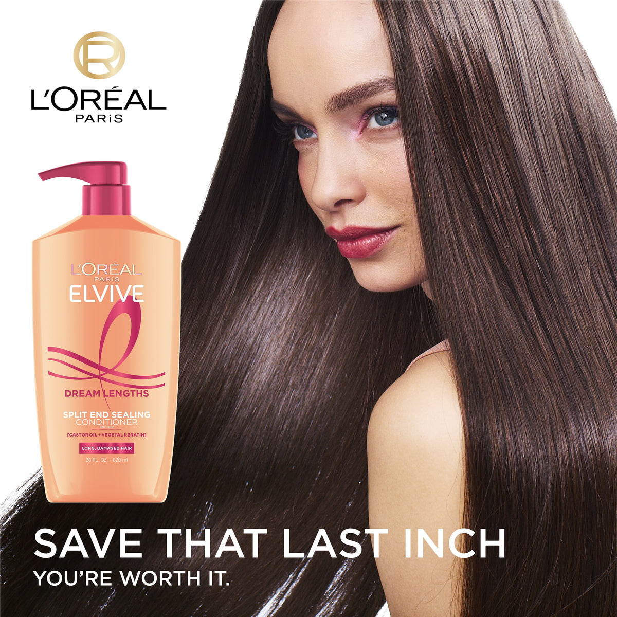L'Oreal Paris Elvive Dream Lengths Detangling Conditioner for Long Hair 28 fl oz