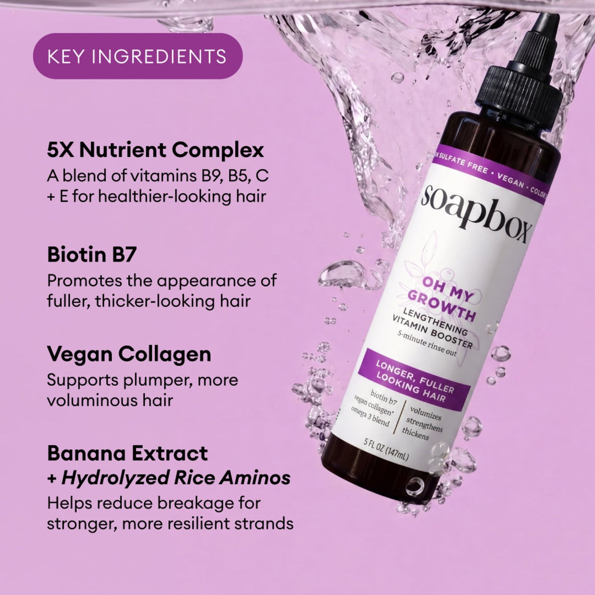 Soapbox Oh My Growth Lengthening Vitamin Booster Rinse-Out Treatment with Biotin B7 5 fl oz