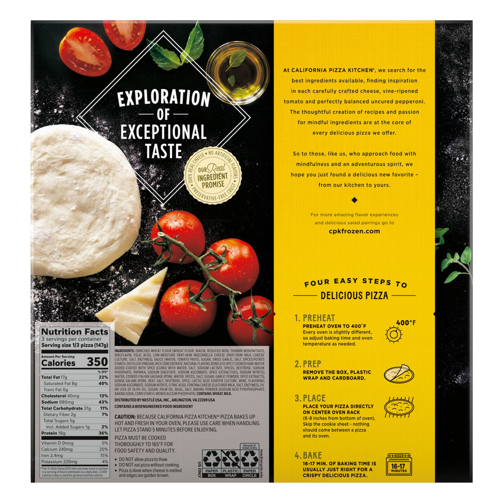 California Pizza Kitchen Sicilian Thin Crust Pizza Marinara Sauce Frozen 15.5 Oz