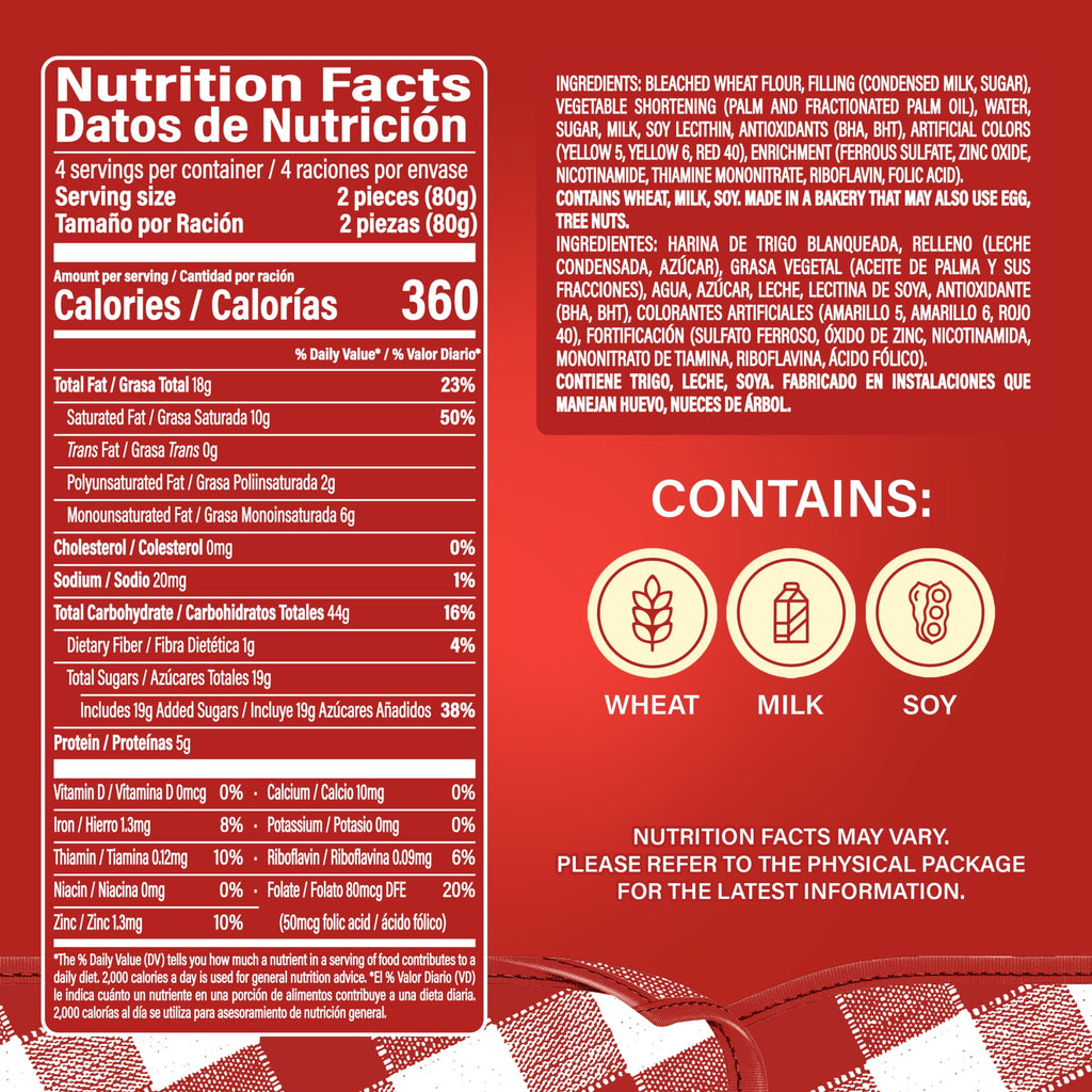 Julitas Milk Caramel Filled Pastries 11.28 Oz 8 Count Bimbo