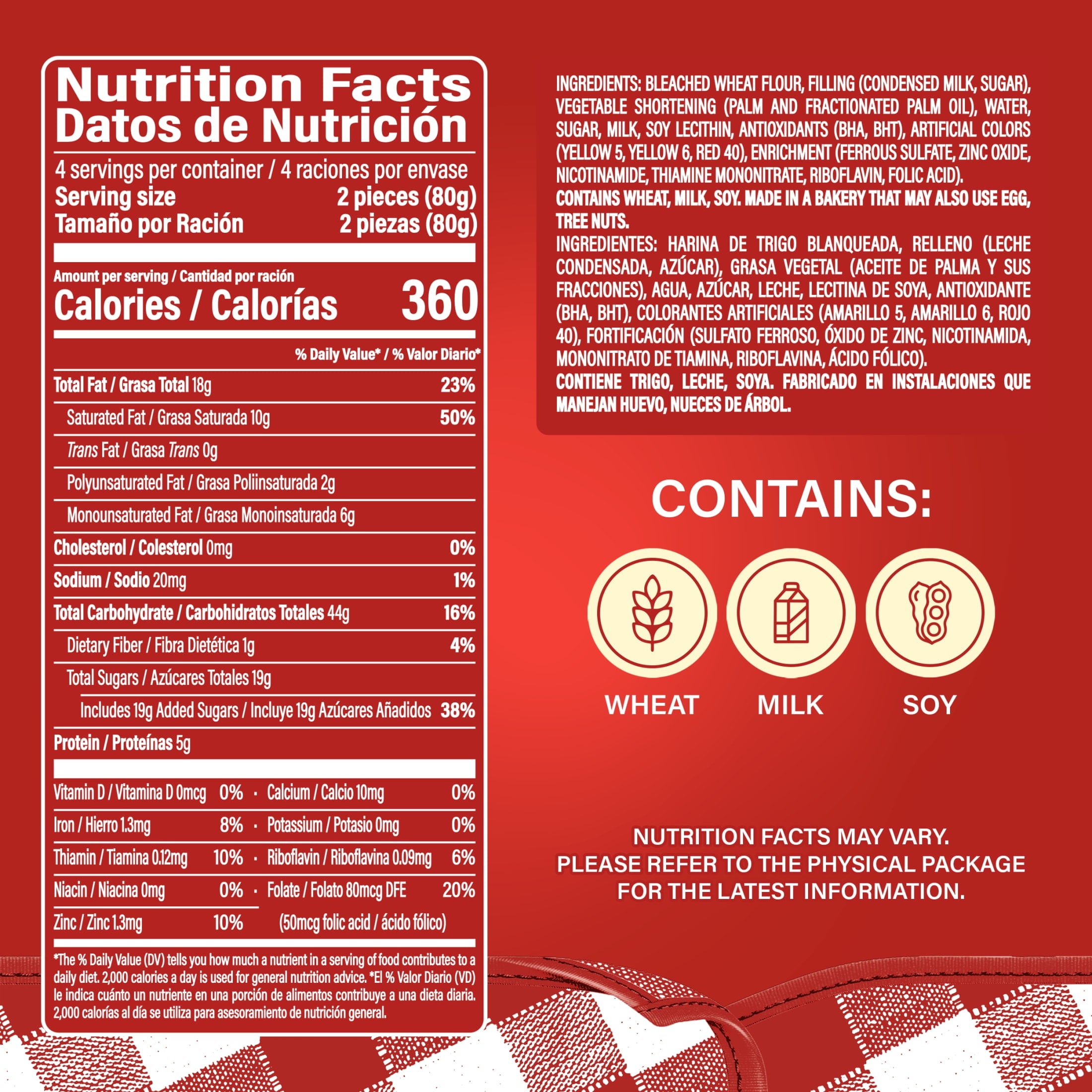 Julitas Milk Caramel Filled Pastries 11.28 Oz 8 Count Bimbo