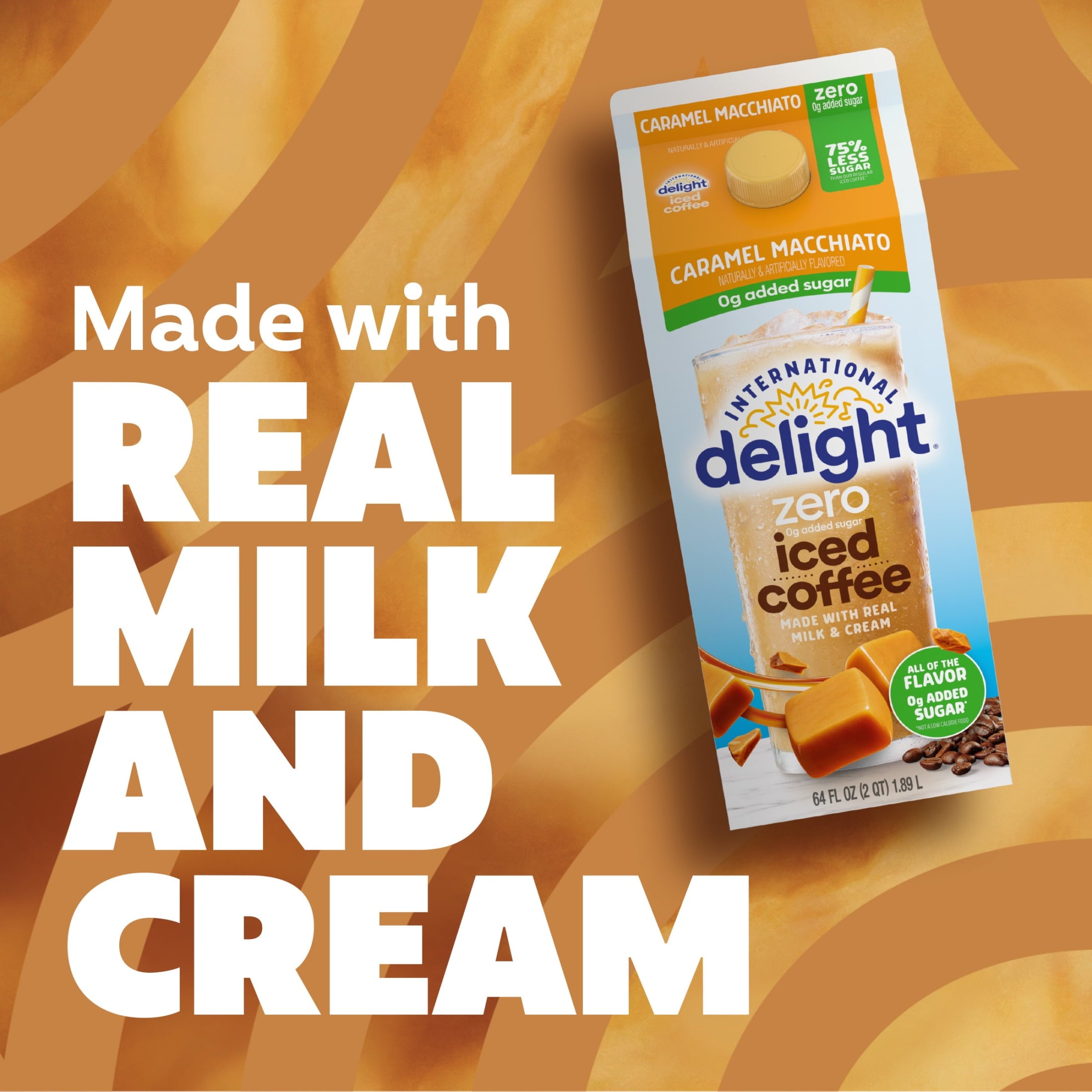 International Delight Zero Caramel Macchiato 0g Added Sugar Iced Coffee 64 fl oz Carton
