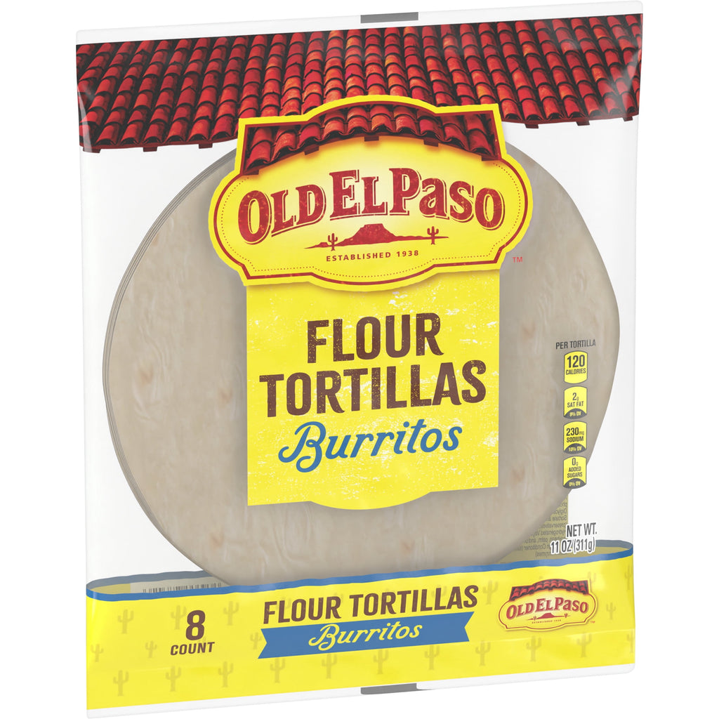 Flour Tortillas For Burritos 11 Oz 8 Count 2 Pack Old El Paso