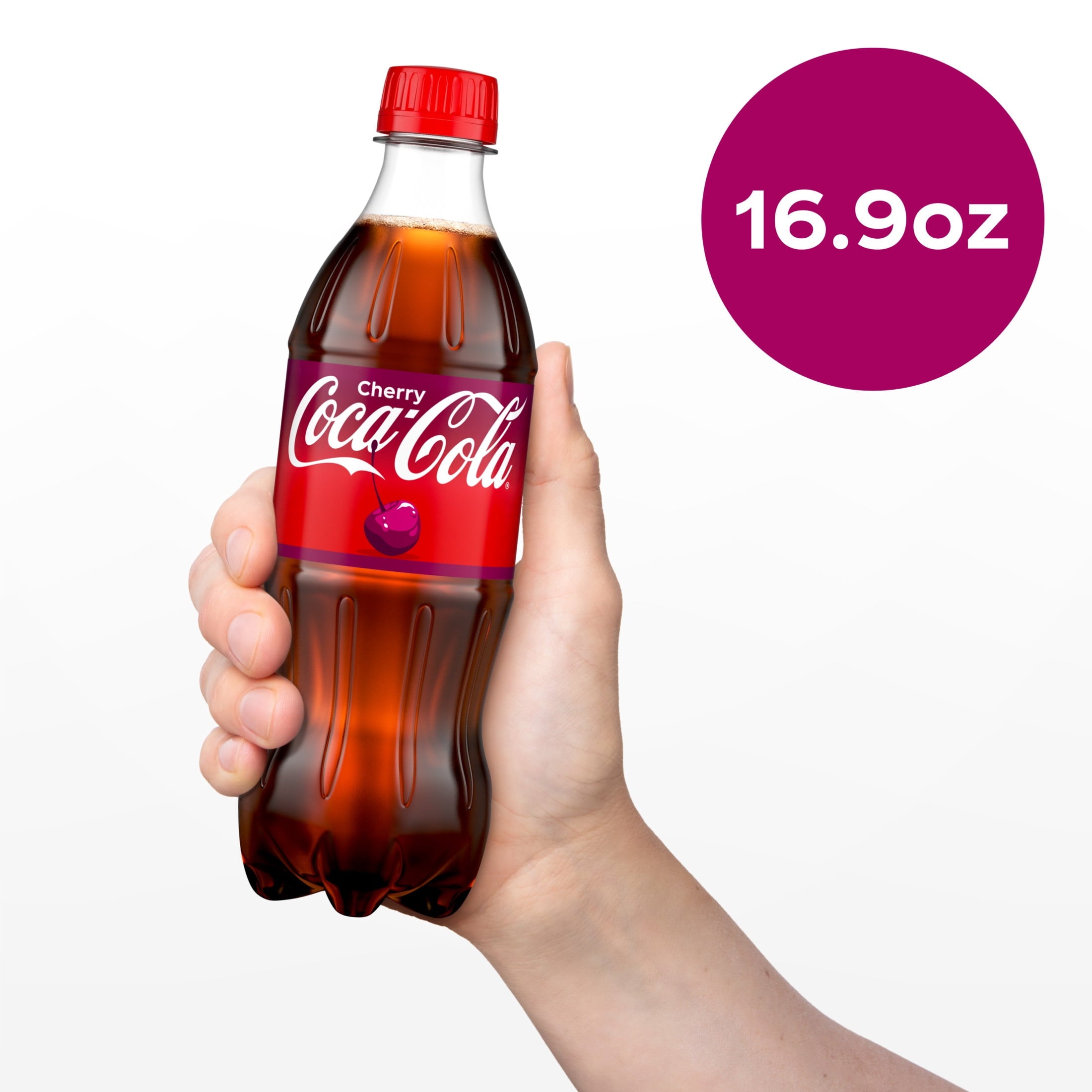 Cherry Soda Pop Bottles 16.9 Fl Oz 6 Pack Coca-Cola