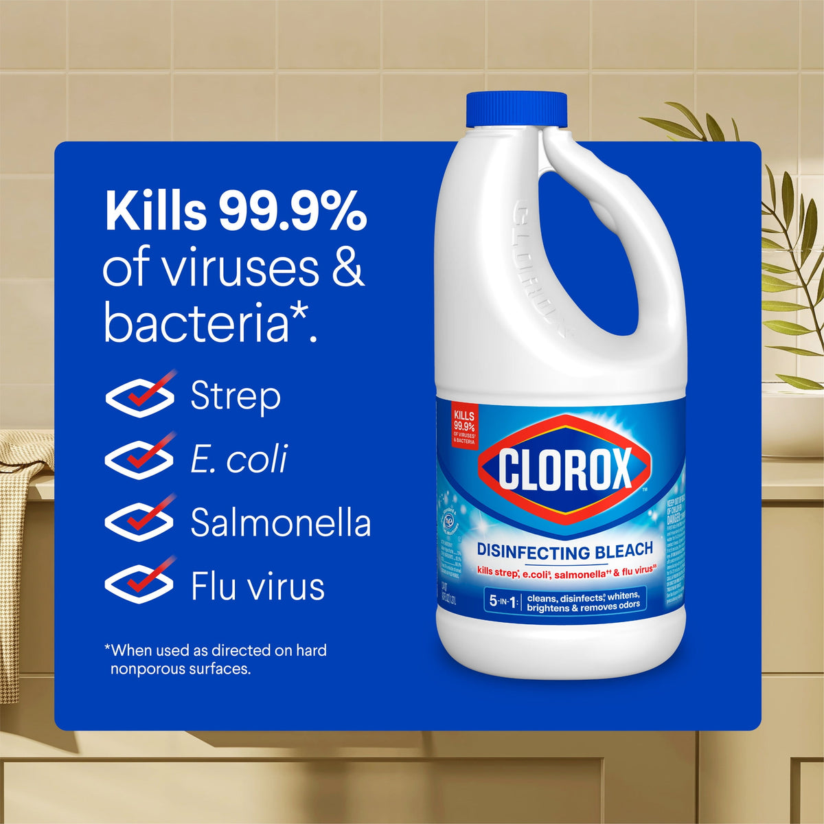 Clorox Disinfecting Liquid Bleach Cleaner Regular 43 fl oz
