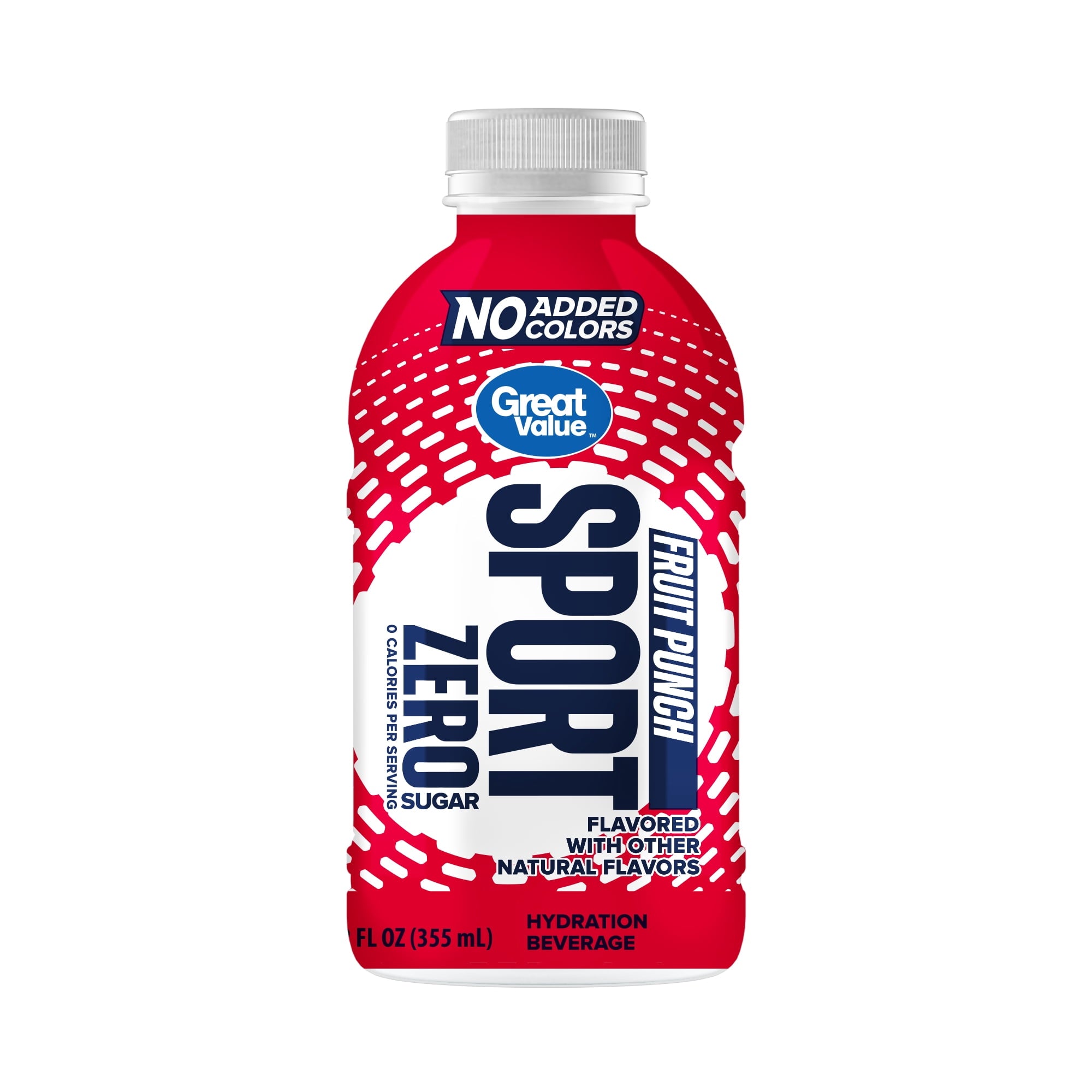 Great Value Zero Sugar Sports Drink Variety Pack Fruit Punch Lemon Lime Mixed Berry 12 fl oz 18 Count